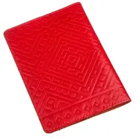 Шкіряна обкладинка на паспорт з ромбами SHVIGEL 13972 Червона