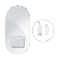 Зарядка QI BASEUS Simple 2in1 Wireless Charger 18W Max For Phones+Pods (WXJK-01)