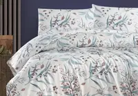 Семейное Турецкое Постельное белье First Choice Homesko Tegan Mink (Простынь на резинке)
