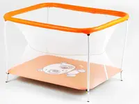 Манеж "Панда", прямокутний, м`яке дно, євро сітка, без ручки. Orange (147267)