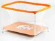 Манеж "Панда", прямоугольный, мягкое дно, евросетка, без ручки. Orange (147267)