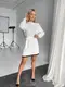 Теплое платье AO095 Молочное Oversize XL-3XL