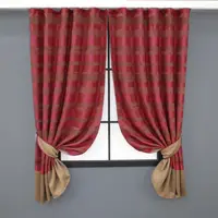 Комплект (2шт. 1,4 х1,7м.) коротких штор із жатки. Колір червоний з коричневим. Код 033дк 12-0056