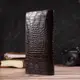 Практичный мужской вертикальный бумажник из натуральной кожи с тиснением под крокодила CANPELLINI 21907 Коричневый