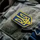 Набор шевронов 2 шт с липучкой Герб Трезубец Украины 6х8 см синий вышитый патч нашивка