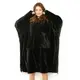 Толстовка плед с капюшоном и рукавами Huggle Hoodie оверсайз. Цвет: черный