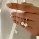 Комплект украшений серебристый женский цепочка с кулоном и серьги код 2403