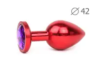 RED PLUG LARGE втулка анальна , L 93 мм D 42 мм, вага 170г, колір кристала фіолетовий