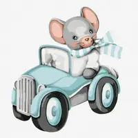 Картина по номерам "Мышонок - путешественник" ©tanya_bonya Идейка KHO2393 30х30 см