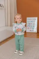 Костюм детский (кофточка и брюки) для девочки GABBI KS-21-31-1 Зелёный на рост 80 (13014)