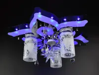 Люстра стельова Космос з кольоровим LED підсвічуванням та авто відключенням з пультом 25287 Чорний 19х43х43 см.