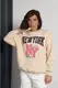 Утеплений жіночий світшот з принтом New York - бежевий цвет, L