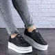 Женские кожаные сникеры Fashion Erly 1717 40 размер 25 см Черный