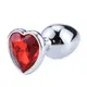 Металлическая анальная втулка “Heart” red, размер S