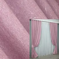 Комплект готовых штор из ткани лён. Цвет розовый. Код 1345ш 2.5 (2шт. 2,5х2,9м.)
