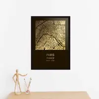 Постер "Париж / Paris" фольгированный А3, Черный-золотой, А3, английский