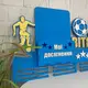 Деревянная футбольная медальница с карманом для грамот