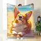 Плед 3D Корги на море 16744 135х160 см