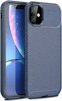 Чехол-накладка Ipaky Carbon Fiber Series/Soft TPU Case Apple iPhone 11 Navy Blue