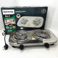 Електрична плита Rainberg RB-008 на 2 поверхні спіральна + 2 регулятори 3500 Вт