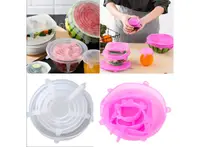 Набір силікон кришок Super Stretch Silicone Рожевий 6 шт.