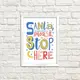 Постер в рамке Santa, please, stop here 15x21 см, A5 (WMT5_21NG005_WH)