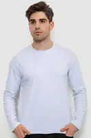 Лонгслив мужской однотонный, цвет белый, 102R3308