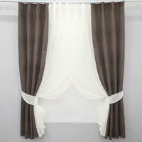 Кухонные шторки (330х170см.) с подвязками. Цвет какао с молочным. Код 109к 52-0091
